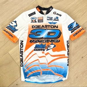 ⭐️AUSSIE⭐️Cycling Jersey 3 Back Pockets White Orange Short Sleeve Men's L Large